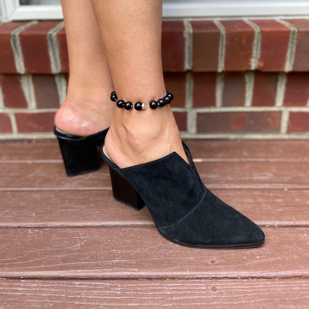 Donald J. Pliner Black Suede Heel Sandals Size 9.5